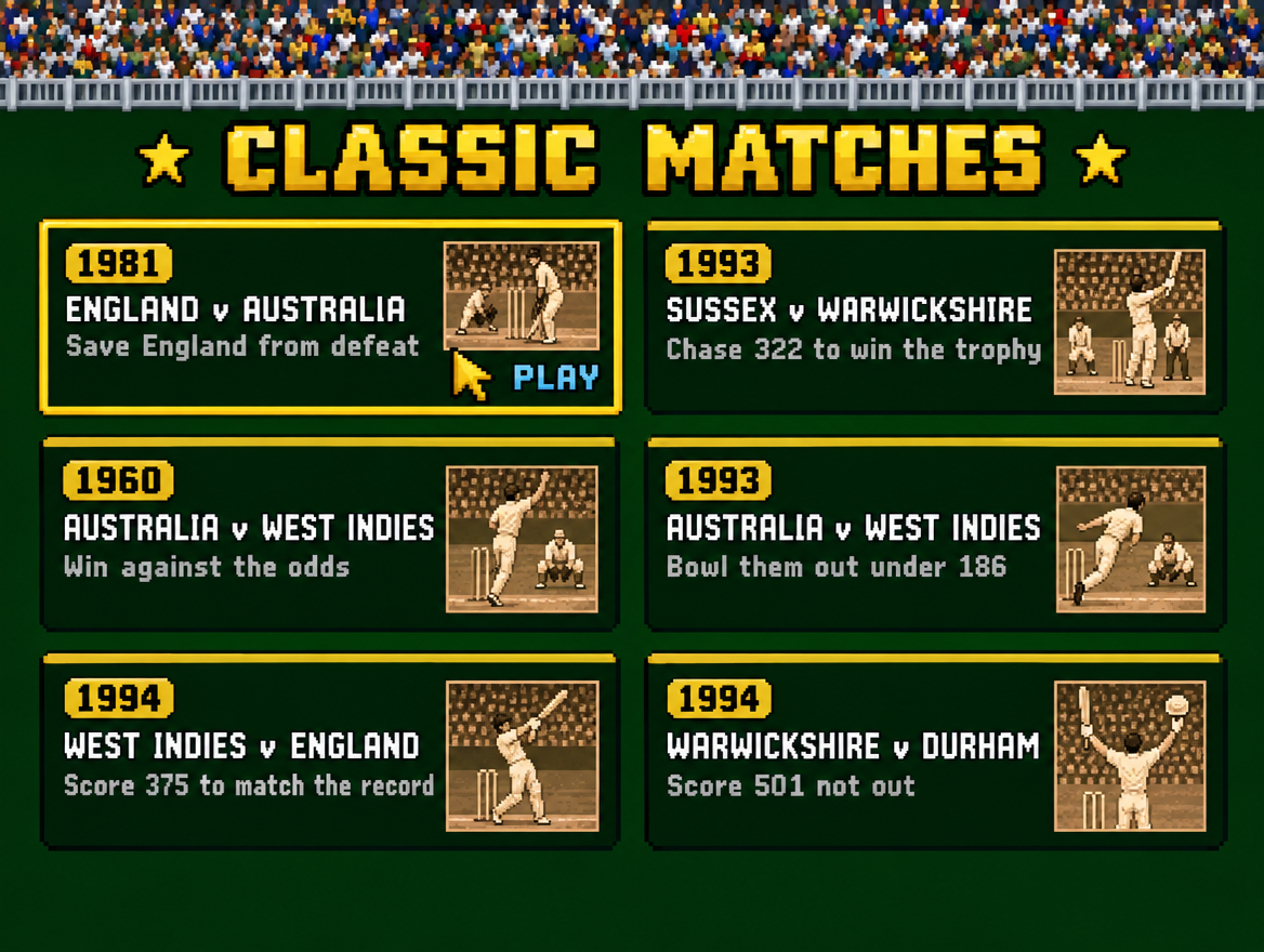 Classic matches screen concept art